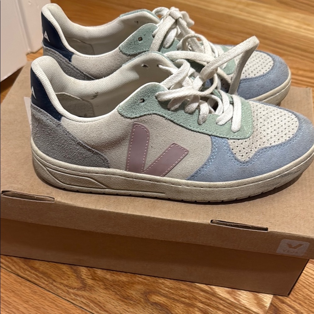 Veja Pastel Blue and Pink Sneakers